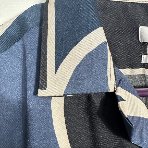 Reiss Deco Geometric Print Shirt, size M, point collar, polyester, new with tags - Picture 9 of 15